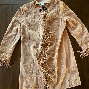 Leather fringe jacket